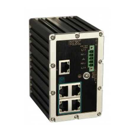 ESULS4-L1-B KBC Networks 4 PoE Ports + 1 Ethernet Ports 120W Budget Industrial Unmanaged DIN Rail Mount PoE Switch