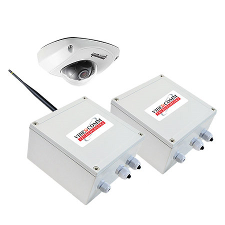 EV-5815HPT VideoComm Technologies 2.8mm 30FPS @ 1080p Outdoor WDR Mini Dome Elevator IP Security Camera Wireless Kit with 1 x Transmitter and 1 x Receiver