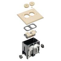 FLBA101LA Arlington Industries 1-Gang Adjustable Non-Metallic Floor Box for New Floors - Light Almond