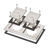 FLBC8523NL Arlington Industries Two Gang Frame and Cover with Furniture Feed Inserts - Nickel