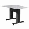 FM-TAN-0595438-D8B Middle Atlantic Forum 59" Angle Table for 3 to 5 People, 38" Counter Height, Designer White Table Top with Dark Table Base - Black