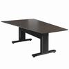 FM-TAN-0905430-A3B Middle Atlantic Forum 90" Angle Table for 5 to 7 People, 30" Seated Height, Asian Night Table Top with Dark Table Base - Black