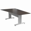 FM-TAN-0905430-A3W Middle Atlantic Forum 90" Angle Table for 5 to 7 People, 30" Seated Height, Asian Night Table Top with Light Table Base - White