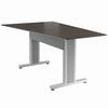 FM-TAN-0905438-A3W Middle Atlantic Forum 90" Angle Table for 5 to 7 People, 38" Counter Height, Asian Night Table Top with Light Table Base - White