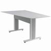 Show product details for FM-TAN-0905438-D8W Middle Atlantic Forum 90" Angle Table for 5 to 7 People, 38" Counter Height, Designer White Table Top with Light Table Base - White