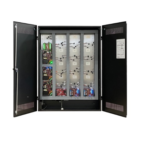 FPO250/250/250-8M8PNLXE12M/P24-C LifeSafety Power ProWire Mercury 24 Door 20 Amp 12VDC 10 Amp 24VDC 48 Managed Outputs Access Control Power Supply in UL Listed Indoor 36" W x 48" H x 8" D Electrical Enclosure