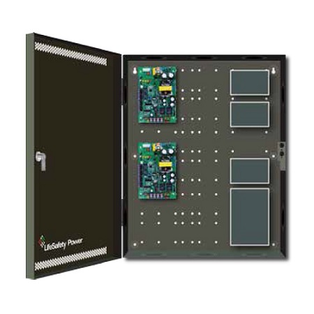 FPO75/75-E2 LifeSafety Power 6 Amp 12VDC or 3 Amp 24VDC Access Control Power Supply in UL Listed Indoor 16" W x 20" H x 4.5" D Electrical Enclosure