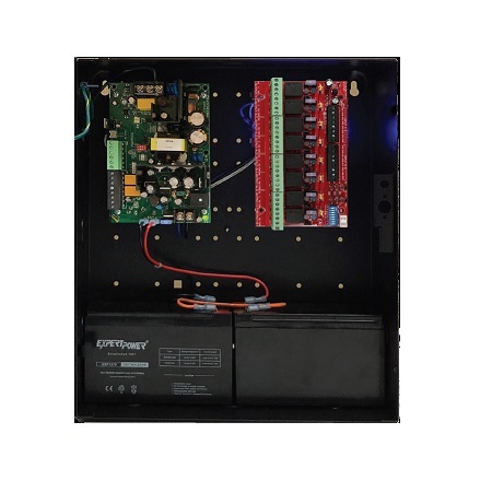 FPV4-R8E1 LifeSafety Power Vantage 4 Amp 12VDC 3 Amp 24VDC 8 Lock Outputs Access Control Power Supply in UL Listed Indoor 12" W x 14" H x 4.5" D Electrical Enclosure