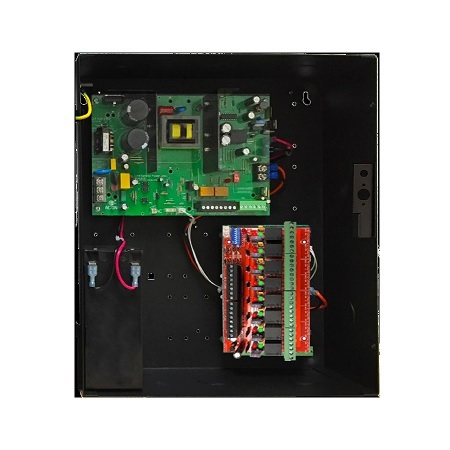 FPV6-R8E1 LifeSafety Power Vantage 6 Amp 12VDC 6 Amp 24VDC 8 Lock Outputs Access Control Power Supply in UL Listed Indoor 12" W x 14" H x 4.5" D Electrical Enclosure