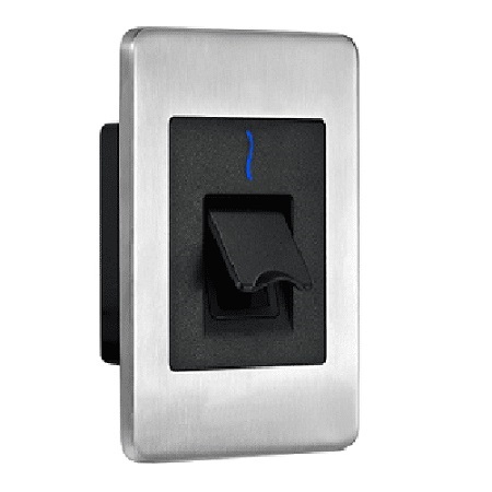FR1500-HID ZKTeco USA Flushmount Slave Fingerprint Reader with Built in HID 125kHz Card Reader