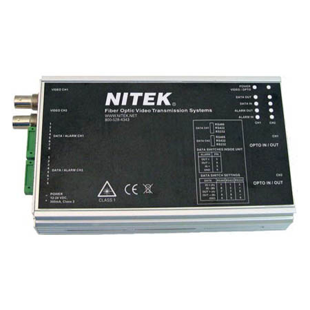 FRS324104S00 Nitek Fiber Optic 2 Channel Standalone Video Receiver + Bi-directional Data & Aux Comm 1310/1550nm