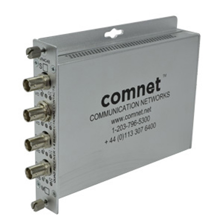 FVR4C4BS4 Comnet Four Channel Digitally Encoded Video Receiver and Contact Closure Over Four Fibers, sm