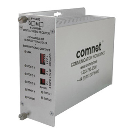 FVT4012S1 Comnet 4-Channel Digitally Encoded Video Transmitter 2 Bi-directional Data Channels SM 1 Fiber