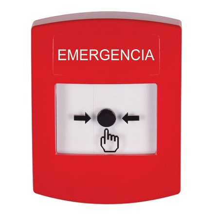 GLR001EM-ES STI Red Indoor Only No Cover Key-to-Reset Push Button with EMERGENCY Label Spanish