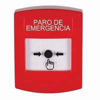 GLR001ES-ES STI Red Indoor Only No Cover Key-to-Reset Push Button with EMERGENCY STOP Label Spanish