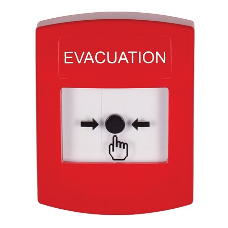 GLR001EV-EN STI Red Indoor Only No Cover Key-to-Reset Push Button with EVACUATION Label English