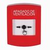 GLR001HV-ES STI Red Indoor Only No Cover Key-to-Reset Push Button with HVAC SHUT-DOWN Label Spanish