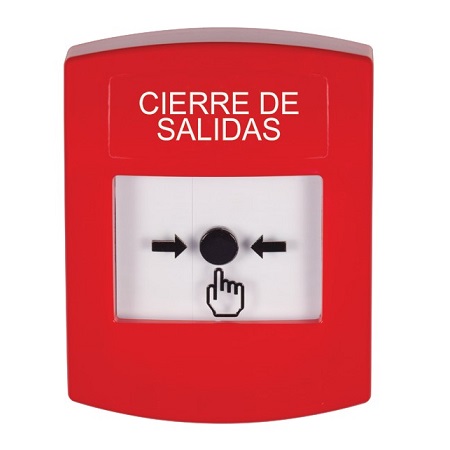 GLR001LD-ES STI Red Indoor Only No Cover Key-to-Reset Push Button with LOCKDOWN Label Spanish