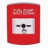 GLR001PS-EN STI Red Indoor Only No Cover Key-to-Reset Push Button with FUEL PUMP SHUT-DOWN Label English
