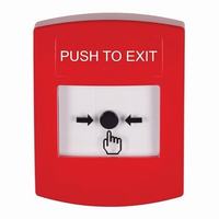 GLR001PX-EN STI Red Indoor Only No Cover Key-to-Reset Push Button with PUSH TO EXIT Label English