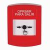 GLR001PX-ES STI Red Indoor Only No Cover Key-to-Reset Push Button with PUSH TO EXIT Label Spanish