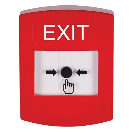 GLR001XT-EN STI Red Indoor Only No Cover Key-to-Reset Push Button with EXIT Label English