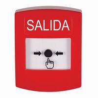 GLR001XT-ES STI Red Indoor Only No Cover Key-to-Reset Push Button with EXIT Label Spanish