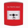GLR001ZA-ES STI Red Indoor Only No Cover Key-to-Reset Push Button with Non-Returnable Custom Text Label Spanish