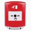 GLR021RM-ES STI Red Indoor Only Shield Key-to-Reset Push Button with Running Man Icon Spanish
