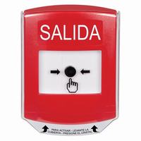 GLR021XT-ES STI Red Indoor Only Shield Key-to-Reset Push Button with EXIT Label Spanish