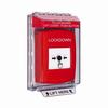 GLR031LD-EN STI Red Indoor/Outdoor Low Profile Flush Mount Key-to-Reset Push Button with LOCKDOWN Label  English