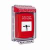 GLR031PS-EN STI Red Indoor/Outdoor Low Profile Flush Mount Key-to-Reset Push Button with FUEL PUMP SHUT-DOWN Label English