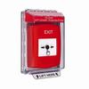 GLR031XT-EN STI Red Indoor/Outdoor Low Profile Flush Mount Key-to-Reset Push Button with EXIT Label English