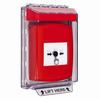 GLR041NT-EN STI Red Indoor/Outdoor Low Profile Flush Mount w/ Sound Key-to-Reset Push Button with No Text Label English