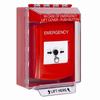GLR071EM-EN STI Red Indoor/Outdoor Low Profile Surface Mount Key-to-Reset Push Button with EMERGENCY Label English