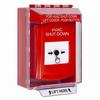 GLR071HV-EN STI Red Indoor/Outdoor Low Profile Surface Mount Key-to-Reset Push Button with HVAC SHUT-DOWN Label English