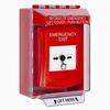 GLR081EX-EN STI Red Indoor/Outdoor Low Profile Surface Mount w/ Sound Key-to-Reset Push Button with EMERGENCY EXIT Label English