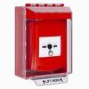 GLR081NT-EN STI Red Indoor/Outdoor Low Profile Surface Mount w/ Sound Key-to-Reset Push Button with No Text Label English