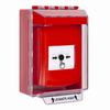 GLR081NT-ES STI Red Indoor/Outdoor Low Profile Surface Mount w/ Sound Key-to-Reset Push Button with No Text Label Spanish