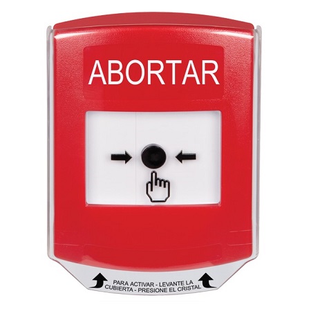 GLR0A1AB-ES STI Red Indoor Only Shield w/ Sound Key-to-Reset Push Button with ABORT Label Spanish