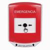 GLR0A1EM-ES STI Red Indoor Only Shield w/ Sound Key-to-Reset Push Button with EMERGENCY Label Spanish