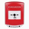 GLR0A1EV-ES STI Red Indoor Only Shield w/ Sound Key-to-Reset Push Button with EVACUATION Label Spanish
