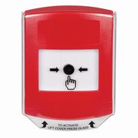 GLR0A1NT-EN STI Red Indoor Only Shield w/ Sound Key-to-Reset Push Button with No Text Label English