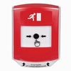 GLR0A1RM-EN STI Red Indoor Only Shield w/ Sound Key-to-Reset Push Button with Running Man Icon English