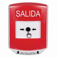 GLR0A1XT-ES STI Red Indoor Only Shield w/ Sound Key-to-Reset Push Button with EXIT Label Spanish