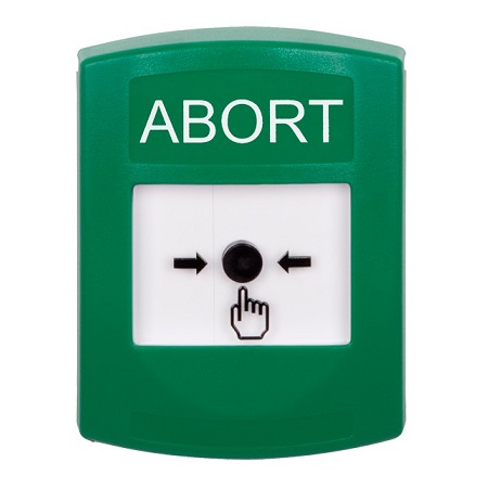 GLR101AB-EN STI Green Indoor Only No Cover Key-to-Reset Push Button with ABORT Label English