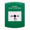 GLR101HV-EN STI Green Indoor Only No Cover Key-to-Reset Push Button with HVAC SHUT-DOWN Label English