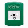 GLR101PO-EN STI Green Indoor Only No Cover Key-to-Reset Push Button with EMERGENCY POWER OFF Label English