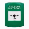 GLR101PS-EN STI Green Indoor Only No Cover Key-to-Reset Push Button with FUEL PUMP SHUT-DOWN Label English