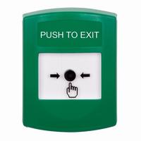 GLR101PX-EN STI Green Indoor Only No Cover Key-to-Reset Push Button with PUSH TO EXIT Label English